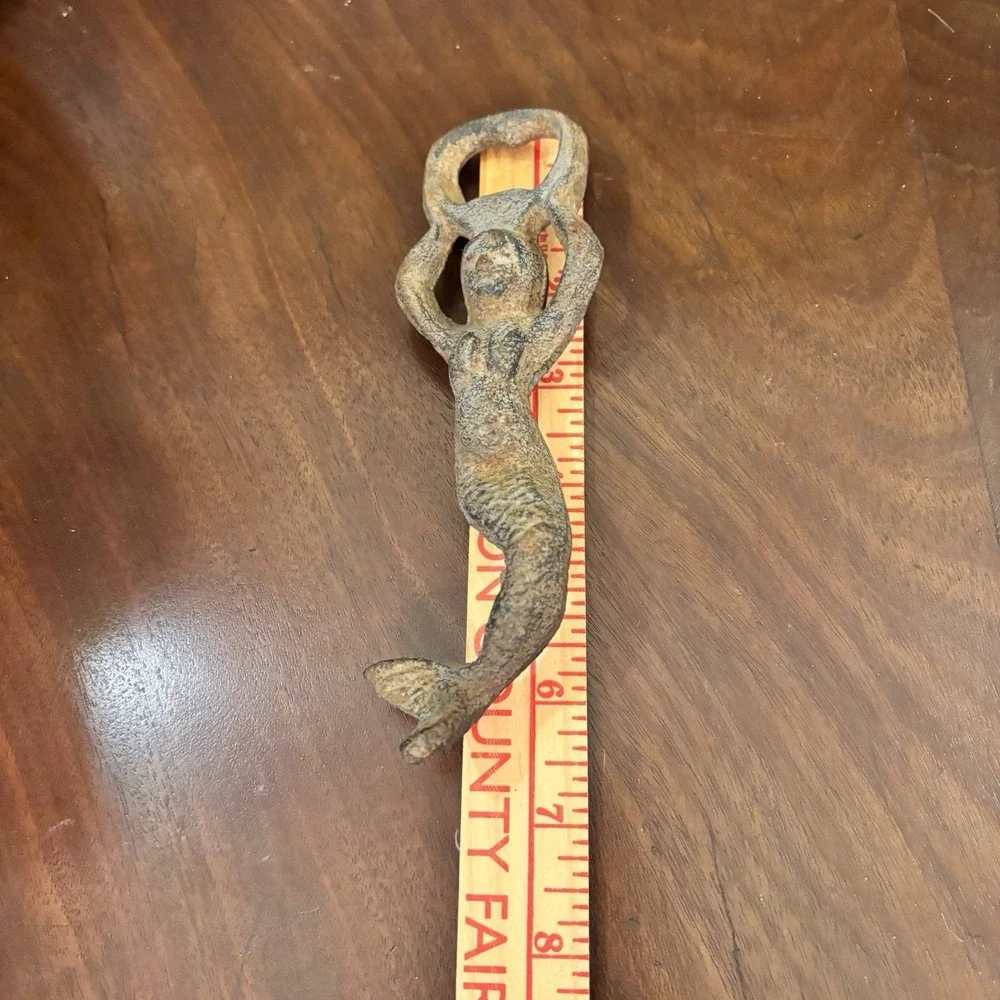 Set of 6 ‎ Cast Iron Mermaid Bottle Openers & Wall Hooks Nautical Decor Beach